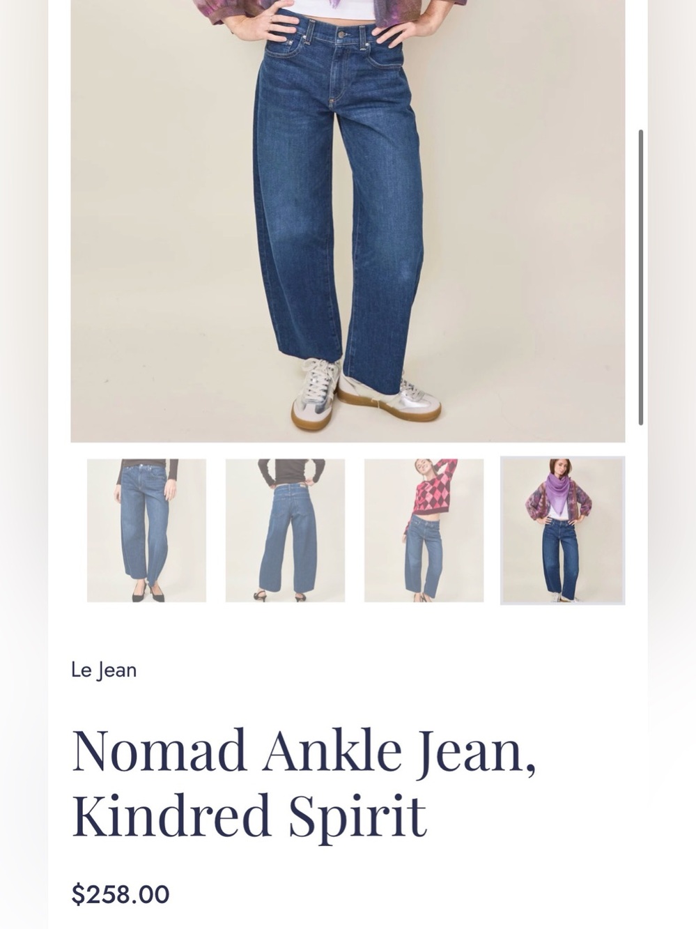 Le Jean
Nomad Ankle Jean, Kindred Spirit
NWT sz 25 $258